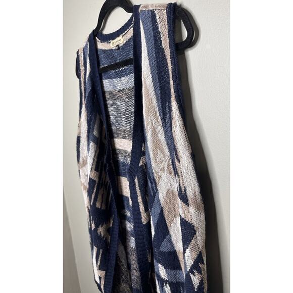 Democracy Women’s Open Cardigan Sleeveless Sweater Vest Pockets Medium Open Knit - Picture 3 of 16